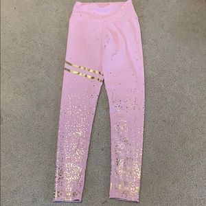 Pink & gold leggings